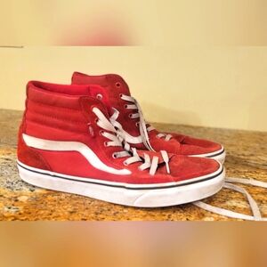 Red high top vans. Size 10.5 mens